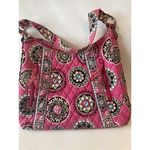 Vera Bradley Cupcake Pattern Pink Handbag, One Carrying Strap, 2 front pockets